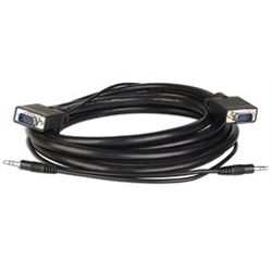 Xtreme 10' 15-pin SVGA (M) to 15-pin SVGA (M) Cable w/3.5mm Stereo Audio Cable (Black)
