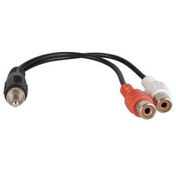 6" RCA (M) to Dual RCA (F) Y Cable (Black)