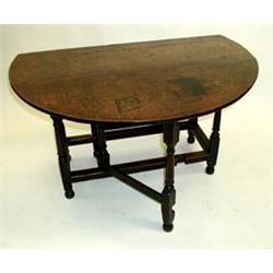 A late 17th/early 18th century oak gate leg table