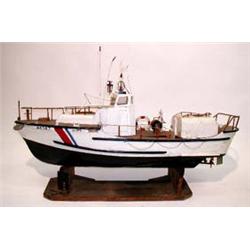 A scale model of a U.S. coastguard boat