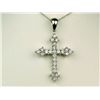Image 1 : Dazzling 14K WG Ladies Cross Design PendantSet with 24 round brilliant cut diamonds  weighing approx