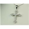 Image 2 : Dazzling 14K WG Ladies Cross Design PendantSet with 24 round brilliant cut diamonds  weighing approx