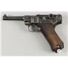 Image 1 : Luger Mdl DWM 1910 Cal 9mm SN:4460Single action semi-auto pistol, 4" barrel,  blue finish with check
