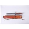 US M4 Camillus KnifeMarked Camillus Co, Parkerized 7" blade, 11  1/2" overall length, brown sheath, 