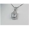 Image 2 : Elegant 14K WG Vintage Design NecklaceFine set with 21 princess and round cut  diamonds weighing app