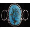 Image 1 : Ladies Turquoise Cuff BraceletBrilliant turquoise with silver matrix in  stone, set in sterling silv