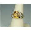 Image 1 : Pleasant 10K Yellow Gold Ladies RingSet with an oval Citrine weighing 3.52 carats  and side diamonds