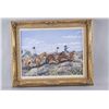 Image 1 : Fine Art Print on Canvas by Don HambrickDepicting cowboys on horseback, in gold  frame, image measur