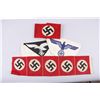 Image 1 : Lot of 3 German WWII Arm Bands and Shirt EaglesIncludes 1 "NSDAP Political Party Arm Band"  that is 