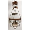 Antique Kerosene Hanging Saloon Lamp with ChainIncludes crystals and chimney, with fleur de  lis and