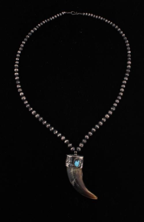 silver beaded necklace 