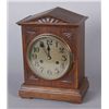 Image 1 : Antique Oak Clock with Brass FaceMeasures 8"x11 1/2".