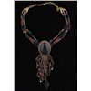 Image 1 : Ladies Choker by Phoenix Artist Diane SilverLarge onyx cab with dangling drop beads.