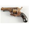 Image 1 : Pinfire Pocket Size Cal 7.5mm SN:21Revolver Circa 1860-1865, 3.5" octagon to  round BBL, solid top s