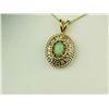 Image 2 : Superb 14K YG Ladies Vintage Design PendantSet with a fine opal and 16 round diamonds  weighing appr