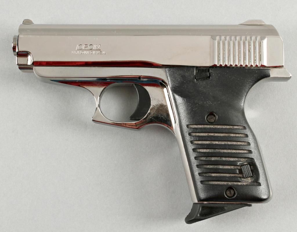 Lorcin Mdl L380 Cal .380acp SN022189Single action semi auto pistol with 3.5" barrel, bright chrome