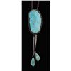 Image 1 : Beautiful Turquoise Bolo TieOld pawn design, set in sterling silver with  turquoise tips.