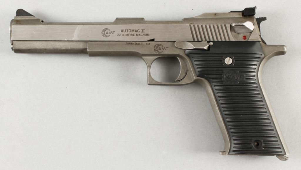22 Automag AMT Mdl Automag II Cal .22mag SN:M20138Single action semi auto pistol ...