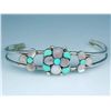 Image 2 : Ladies Sterling Silver BangleMother-of-Pearl inlay signed "Winnie Lee  Riley Zuni"