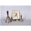 Image 1 : Lot of 4 BellsIncludes 1 large and 1 small school bell, 2  desk bells, and 1 wall hanging Pyrenees C