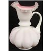 Image 1 : Fenton Glass Peach Melon Crest Pitcher 9"