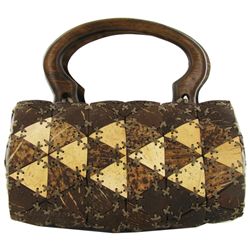 Handcrafted Polished Coconut Shell Handbag (ACT-497)