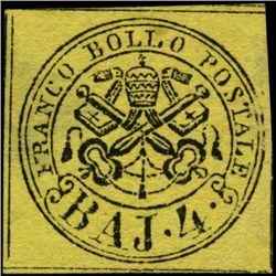 1852 Papal States 4b Stamp MINT NG (STM-1012)
