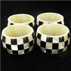 Handcrafted MOP Shell Napkin Ring Set (DEC-956)