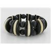 Image 1 : Water Buffalo Horn & Bone Stretch Bracelet (JEW-1913)