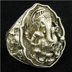 Tibet Nickel Ganesh Ring (JEW-3881)