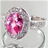 Image 2 : 28.86twc Pink Lab Diamond White Gold Vermeil/925 Ring (JEW-3992)