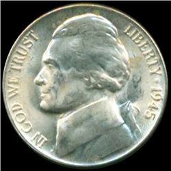 1945D/D Jefferson 5c MS65 95% Full Steps STRONG OMM (COI-12774)