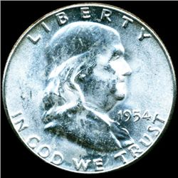 1954D Franklin Half MS64/65 FBL Scarce Overweight ERROR (COI-11114)