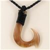 White Buffalo Horn Fishook Necklace (JEW-3576)