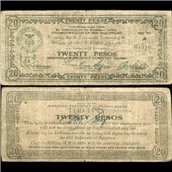 1943 WW2 Guerrilla Rebel Philippines 20P Note Mindinao (CUR-07303)