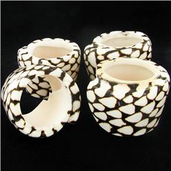 Handcrafted Shell Napkin Ring Set (DEC-957)