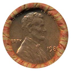 1980 Linc 1c BU Scarce UnOpened Bank Roll 50 GEMS (COI-5521)