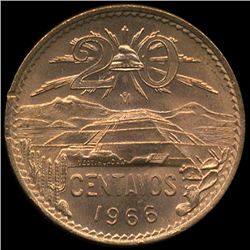 1966 Mexico 20c MS65+ (COI-10055)
