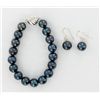 Black S. Sea Saltwater Pearl Bracelet & Earrings (JEW-1921)