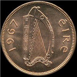 1967 Ireland 1/2p MS64+ ERROR (COI-10168)