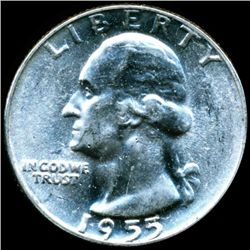 1955 Washington 25c MS64/65 Underweight ERROR (COI-11965)