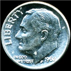 1962 FDR Silver 10c M65 Full Bands (COI-11773)