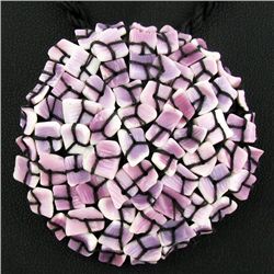 Crocheted Shell Pendant Necklace (JEW-4354)