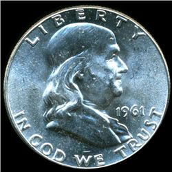 1961 Franklin Silver Half MS64/65 Full Bell Lines (COI-10503)