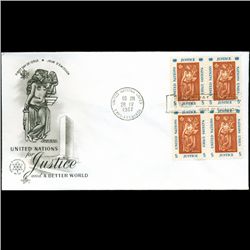 1967 UN First Day 4 Block Postal Cover (STM-2612)