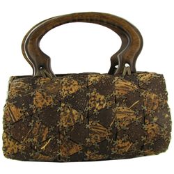 Handcrafted Polished Coconut Shell Handbag (ACT-496)
