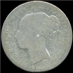 1880 Britain Victoria Shilling Circulated (COI-7032)