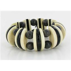 Water Buffalo Horn & Bone Stretch Bracelet (JEW-1918)