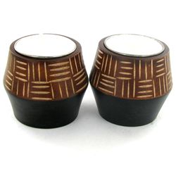 Mango Wood Candle Holder Pair (DEC-754)
