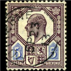1911 Britain Edward 5p Stamp ERROR (STM-0795)